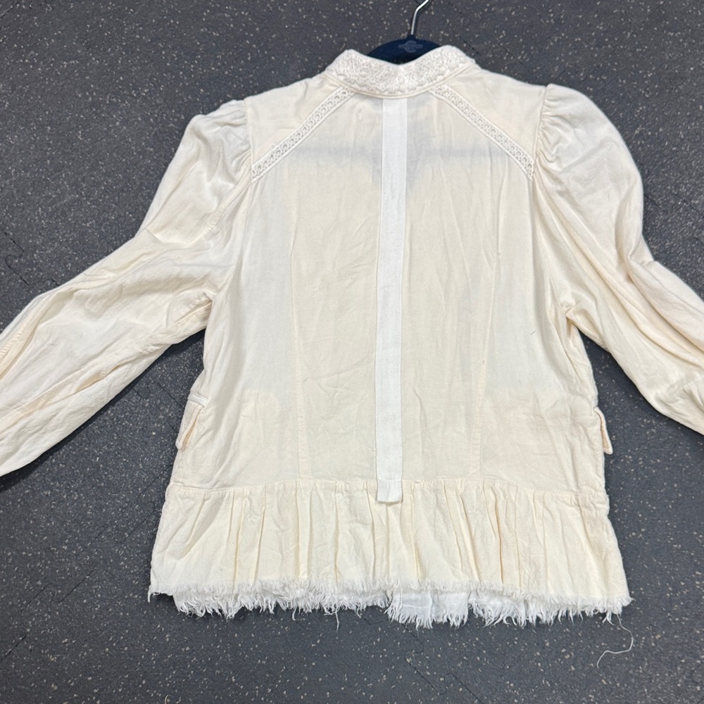 Free People White Military-Style Buttoned Jacket - Picture 10 of 11